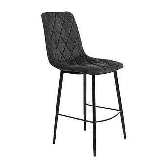 Стілець крісло барний м'який GarretDesign U Corduroy 465 високі ніжки Чорний