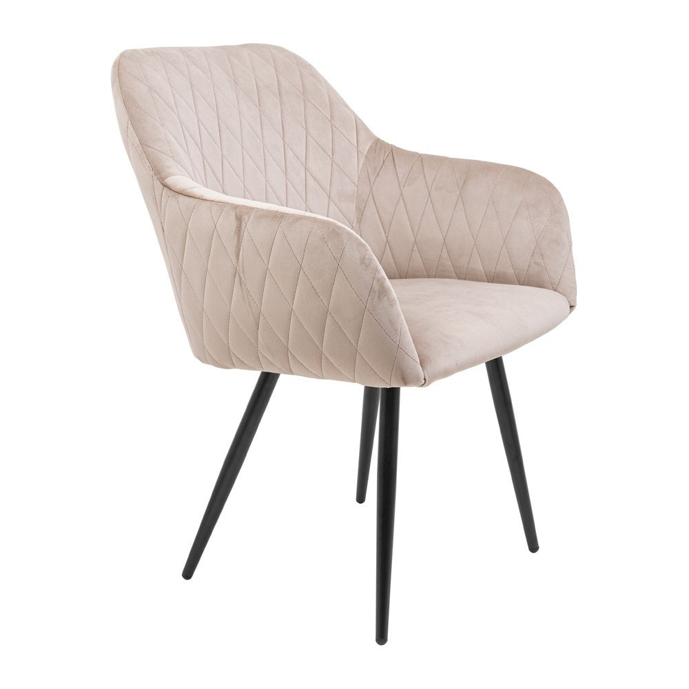 Стілець крісло м'який LibertyDesign U Riviera 21 чорні ніжки Кремовий, фото 1