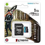 Карта пам'яті microSDXC (UHS-1 U3) Kingston Canvas Go Plus 1TB class 10 A2 V30 (R170MB/s, W90MB/s) (adapter SD) (SDCG3/1TB), фото 3