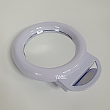 Кільцева LED селфі-лампа прищіпка з дзеркалом для телефону та планшета RPG 11см Selfie Ring Light A4S-White, фото 3