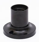 Патрон Е27 карболітовий трьохконтактний для освітлення чорний з металевими контактами