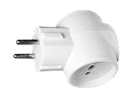 Трійник електричний білий полістироловий 16А 250В для підключення пристроїв у будинку