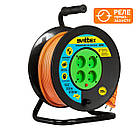 Подовжувач на котушці SVITTEX 25м з термозахистом для будинку дачі підключення електроінструментів