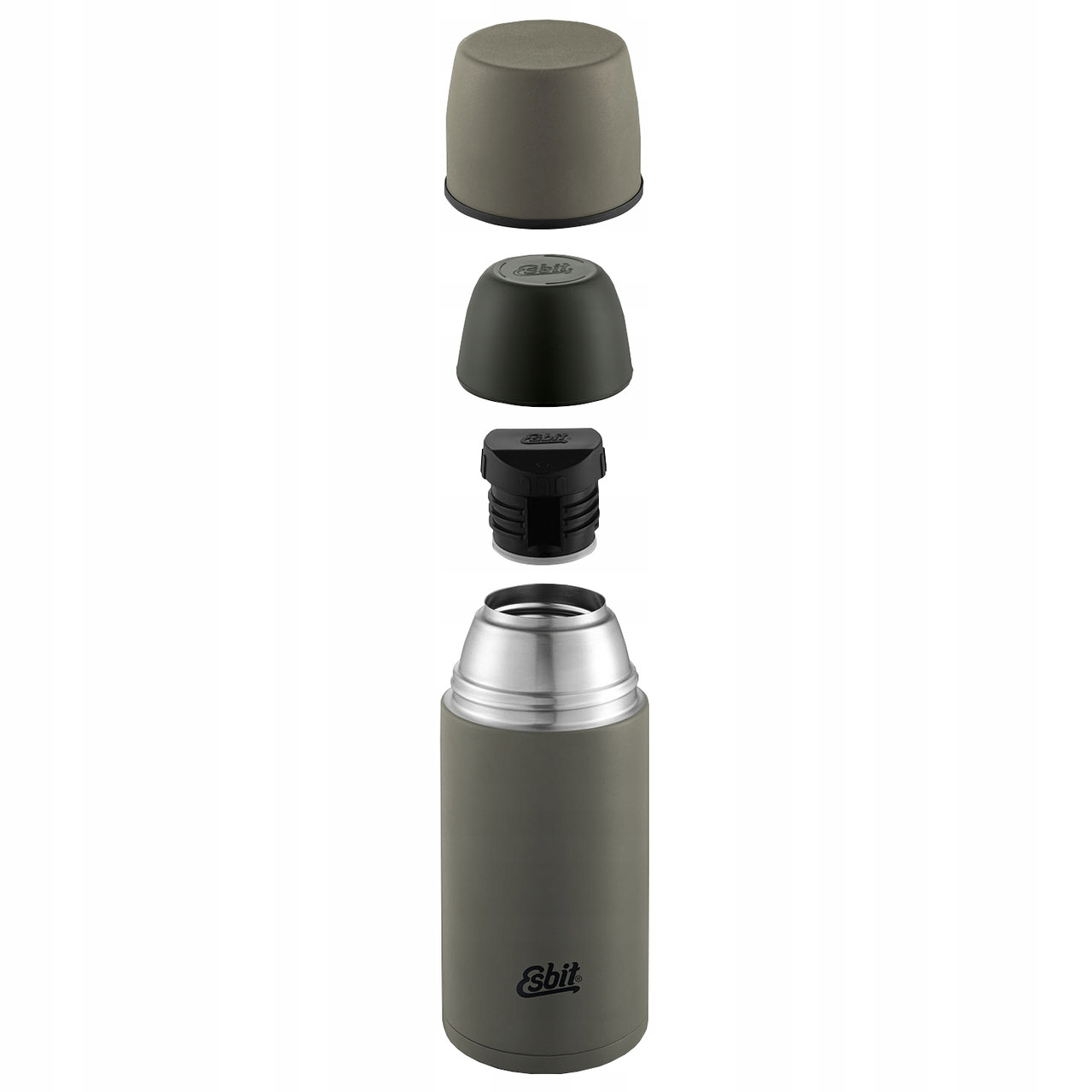Термос Esbit Vacuum Flask 0,5л зелений оливковий з 2 курилками-чашками