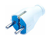 Евровилка електрична з заземленням 16А 250В для підключення побутових приладів біла