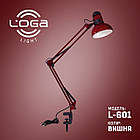 Настільна лампа на струбцині висока з вимикачем для робочого столу з регульованим світлом Е27