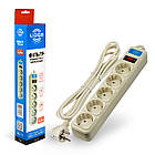 Мережевий фільтр подовжувач із заземленням і вимикачем для захисту електроніки 1 8 м