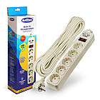 Мережевий фільтр-подовжувач з USB 10м 10А для захисту техніки від перенапруг і перешкод