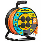 Подовжувач на котушці SVITTEX 30м з термозахистом і захистом IP44 для садових робіт і підключення