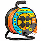 Подовжувач на котушці 50м з термозахистом IP44 для саду будинку підключення електроінструментів