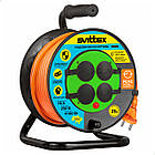 Подовжувач на котушці SVITTEX 25м із захистом IP44 для дому саду підключення електроінструментів