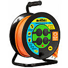 Подовжувач на котушці SVITTEX 40м з термозахистом і захистом IP44 для дому та дачі з мідним кабелем