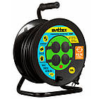 Подовжувач на котушці SVITTEX 50м із захистом IP44 для дому та дачі із запобіжником і мідним кабелем