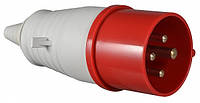 Вилка силова переносна із заземленням 16А для підключення обладнання 220В IP44