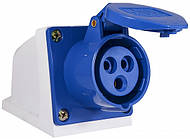 Розетка силова стаціонарна 16А з заземленням для електроінструментів з захистом IP44 220В