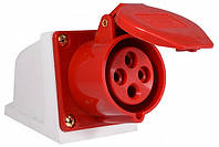 Розетка силова чотирьохконтактна із заземленням 16А для підключення обладнання 220В IP44