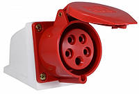 Розетка силова стаціонарна 16А з заземленням для підключення обладнання IP44 230В