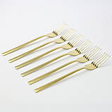 Комплект столових приборів Silesia емалія Jagna 24 елементи золотистий блиск 24 елементи для 6 осіб, фото 5