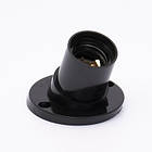 Патрон косой Е27 карболит трьохконтактний чорний для монтажу освітлення в приміщеннях