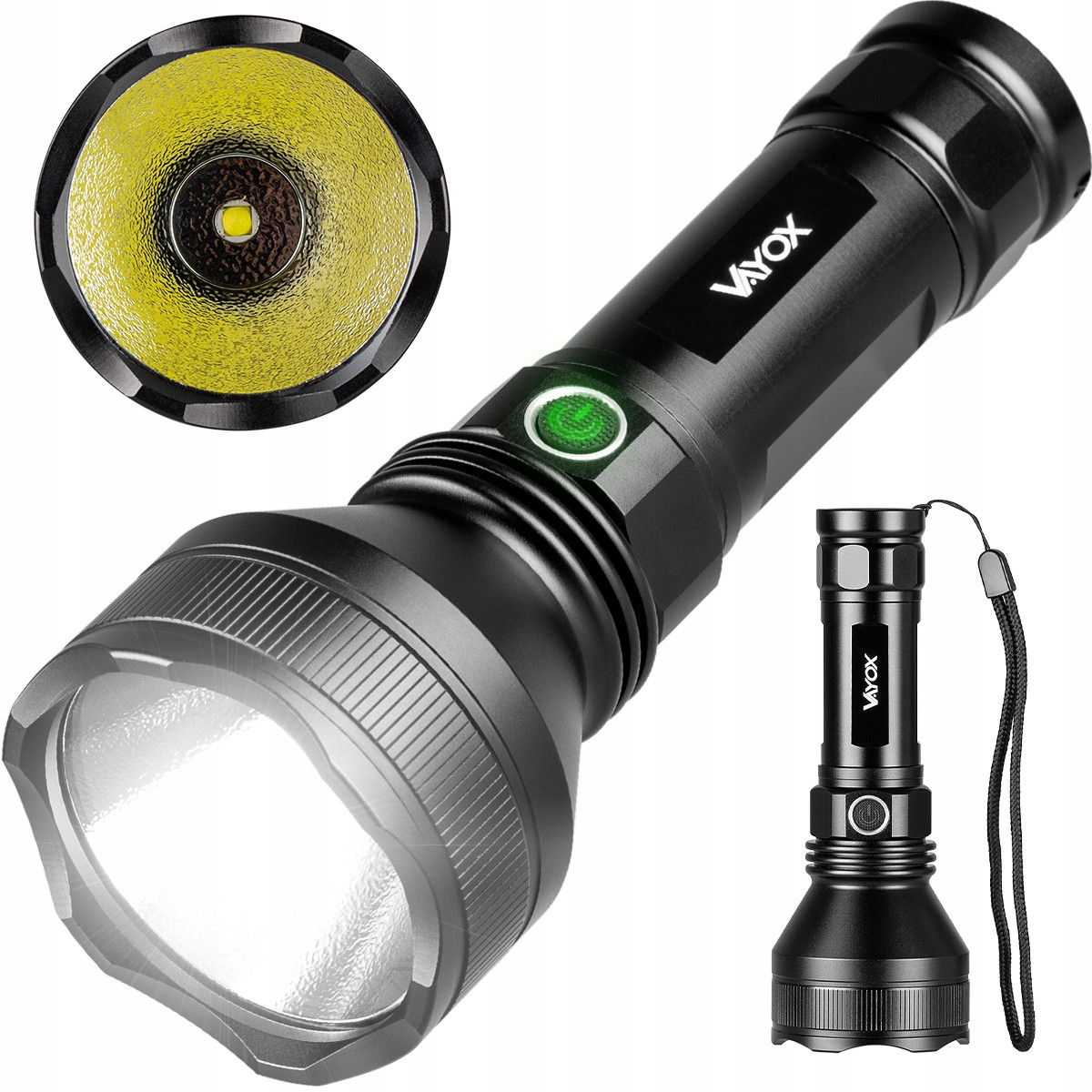 Класичний ліхтар Vayox 1900 Lm Led акумуляторний з Usb-c потужний 1900lm Pro