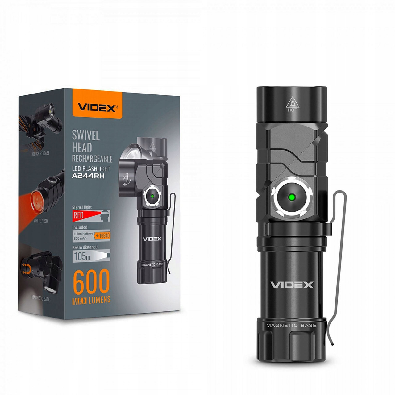 Багатофункціональний фронтальний Led ліхтар Videx A244rh 600 Lm
