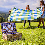 Жовтий пікнічний кошик Zq1-4472 з лози набір приладдя для 4 осіб подарунок на романтичну подорож, фото 5