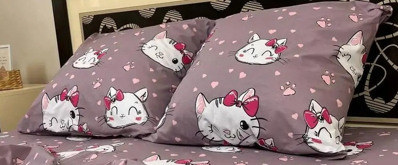 Наволочка 70х70, бязь Голд, принт: Хеллоу Кітті