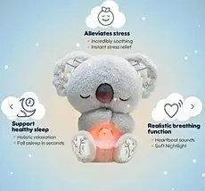 М'яка іграшка нічник із функцією дихання від батарейок, "Кала" 25 см/Нічник для дітей/Нічник для сну, фото 2