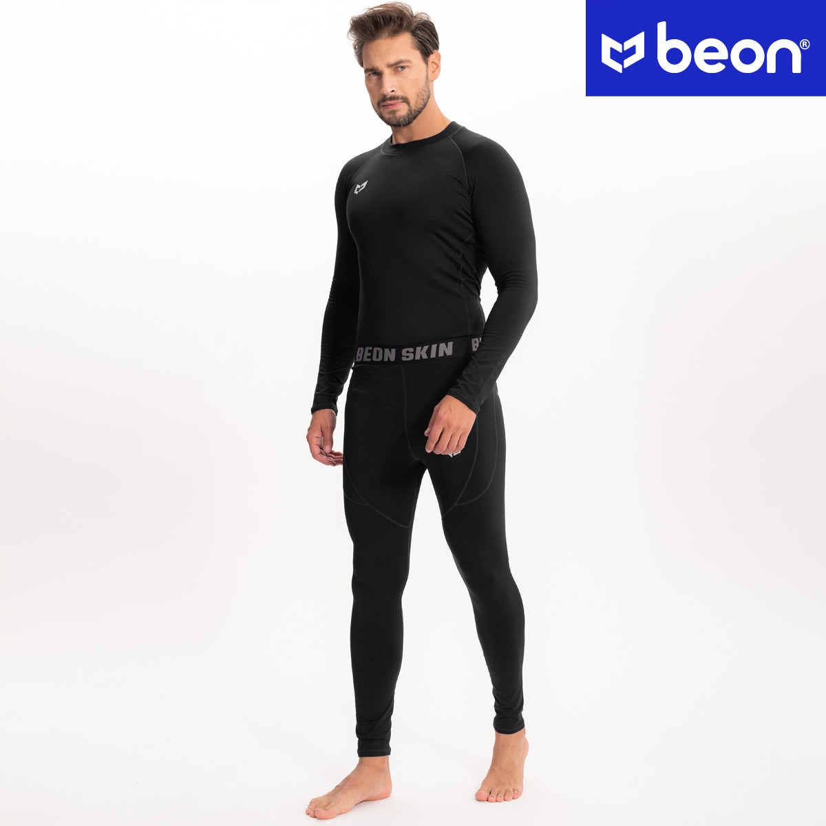 Комплект Beon Skin Pro чорний р Termoaktywna чоловіча білизна Termiczna одяг набір на зиму