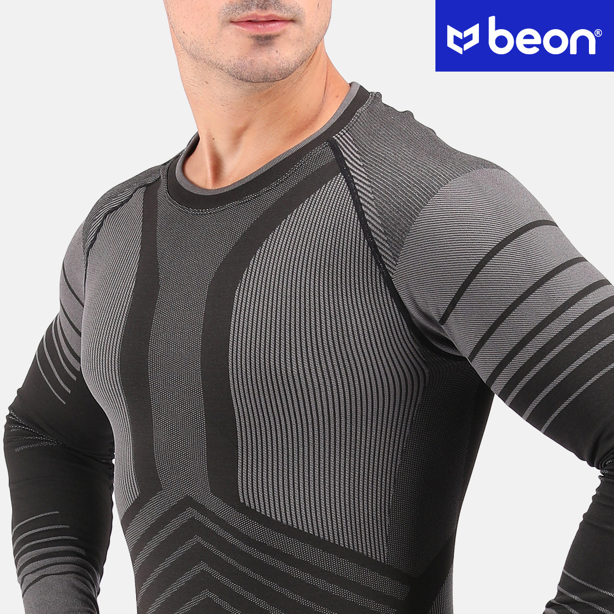 Комплект Beon Skin Warp сірий р чоловічий термобілизна безшовний термічний одяг
