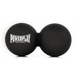 Масажний силіконовий подвійний м'яч PowerPlay PP-4355 Silicone Lacrosse Peanut Ball (6.3*12.6см.) Чорний aiw