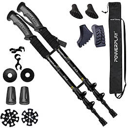 Трекінгові палиці PowerPlay 9109 Fika Black/Yellow 60-135 см (пара)  + 2-ві пари чобітків + чохол aiw Оригинал