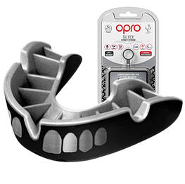 Капа OPRO Silver доросла (вік 11+) Grillz Black/Silver (art.102502013) aiw Оригінал 4583