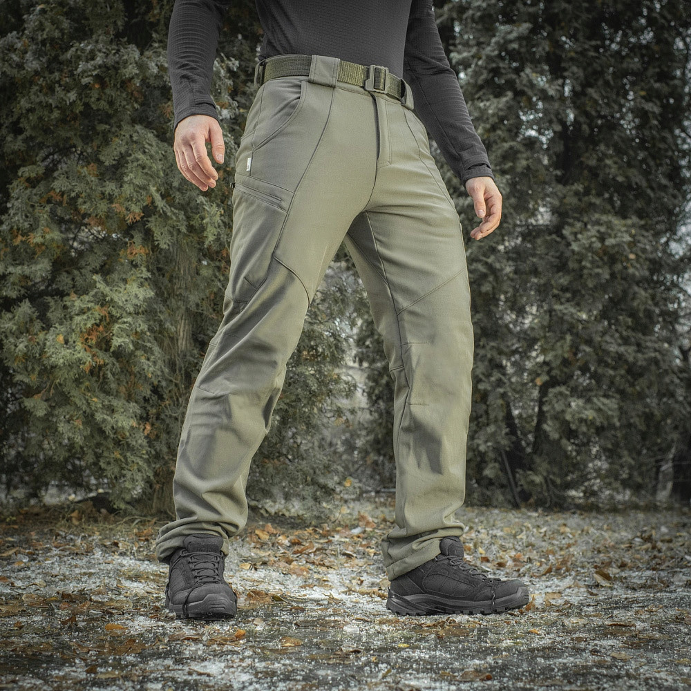 Бойові штани M-tac Softshell зимові для трекінгу оливкового кольору Olive