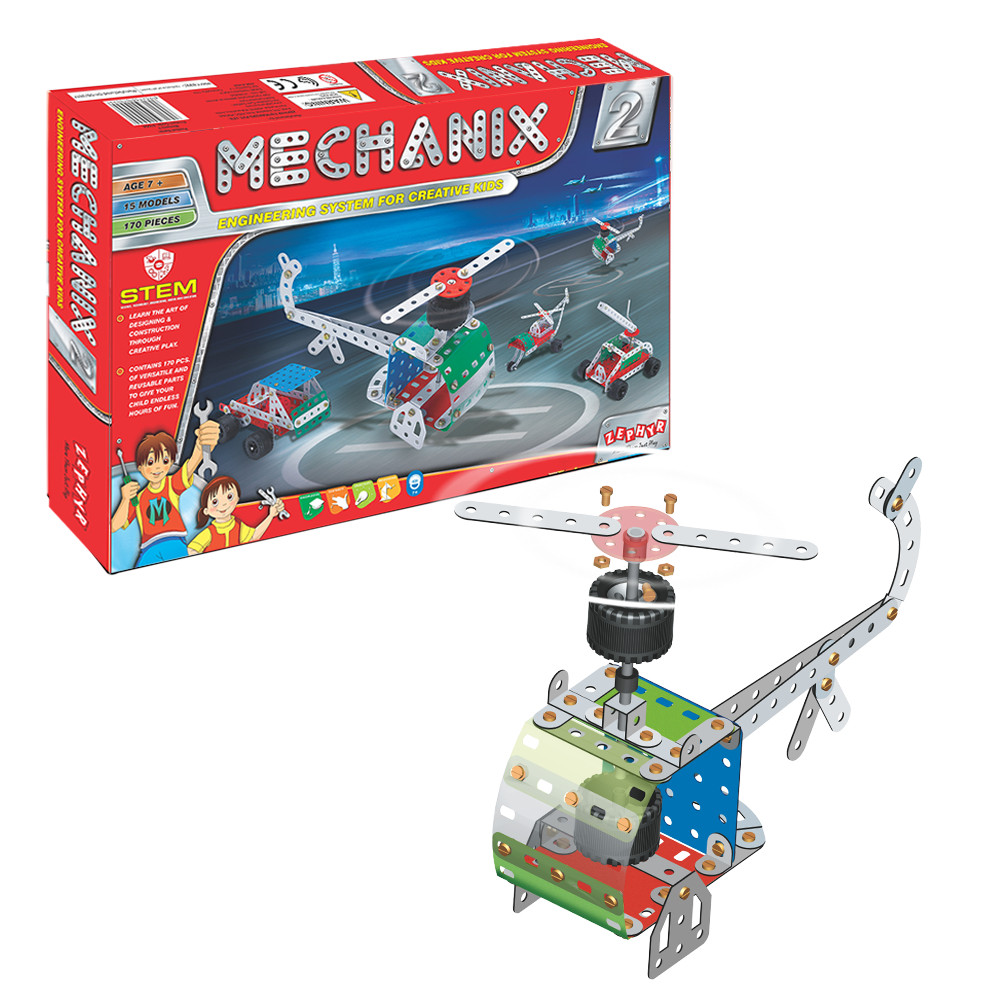 Металевий конструктор, розвиваючий MECHANIX №2 (170 елм./15 моделей) 1004