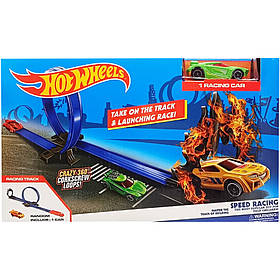 Ігровий набір Автотрек "Crazy racing 360" Bambi MS35(Green) 1 машинка в комплекті, Toyman