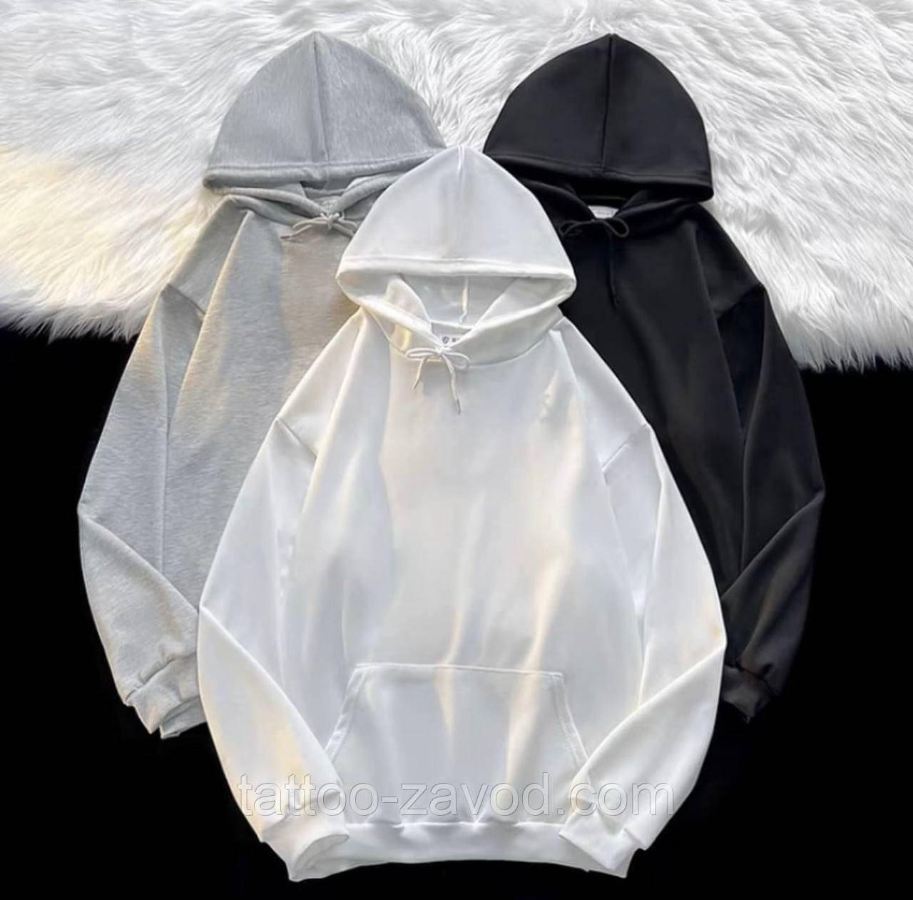 Базове худі жіноче з кишенею кенгуру та капюшоном двонитка 42-46 48-52, фото 1