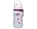 Поільник Nip РР з широкою горловиною+ твердий носик з 12 місяців 330 мл. дівчинка,"PET-Box" (Ніп) 35050, фото 2