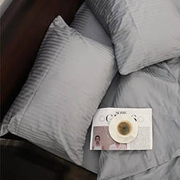 Підковдра 145х215см страйп сатин Ярослав №03 сірий