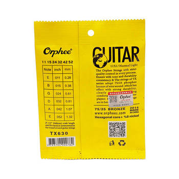 Струни для акустичної гітари 6шт 11-52", 0.28-1.32мм, Orphee TX630