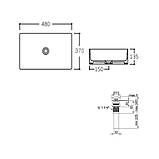 Комплект Qtap Tern: Раковина накладна прамокутна 480х370х135 мм Matt Black + Донний клапан PU03, фото 2