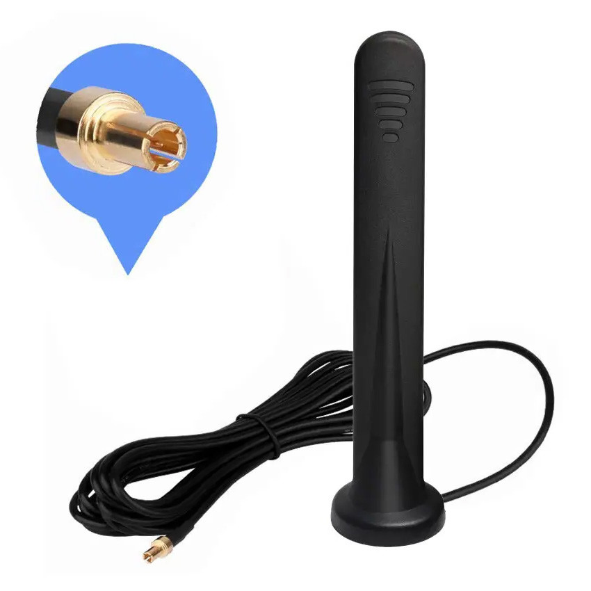 Антена з магнітом 5G 4G LTE GSM WiFi 600-6000 МГц виносна 12 dBi TS9 RG174 3м для модемів роутерів репітерів