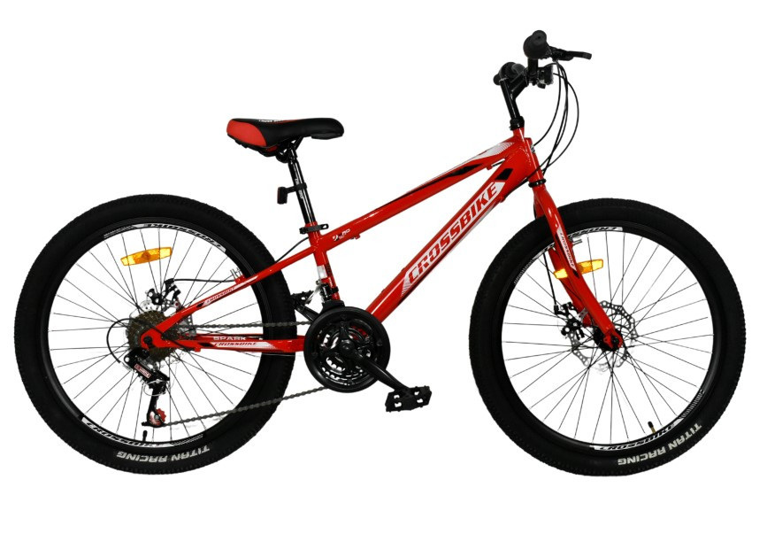 Велосипед CrossBike 24`` Spark D-Al 2022 Рама 11`` red