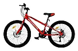 Велосипед CrossBike 24`` Spark D-Al 2022 Рама 11`` red, фото 4