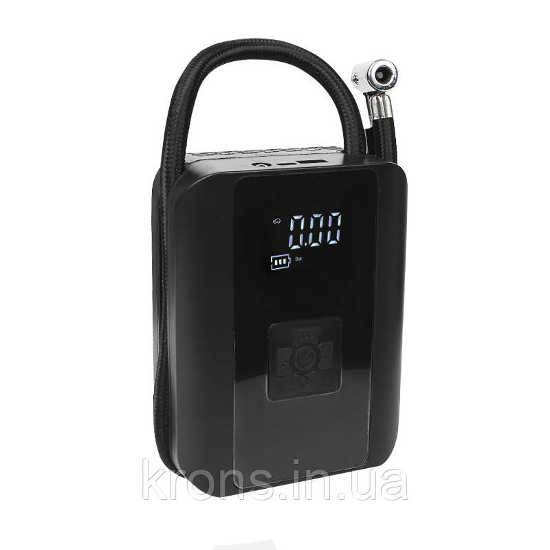 Портативний автомобільний компресор HELLOLEIBOO CQB-006 бездротовий з дисплеєм, фото 1