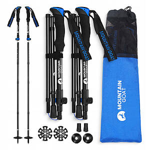 Трекінгові палиці Mountain Goat Pro+ 43-130 см MG0007 Black/Blue Poland