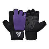 Рукавички для фітнесу RDX W1 HALF PURPLE PLUS-M, фото 5