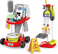 Дитячий ігровий набір для прибирання будинку квартири кімнати для дівчаток із візком стійкою й пилососом 29 елементів