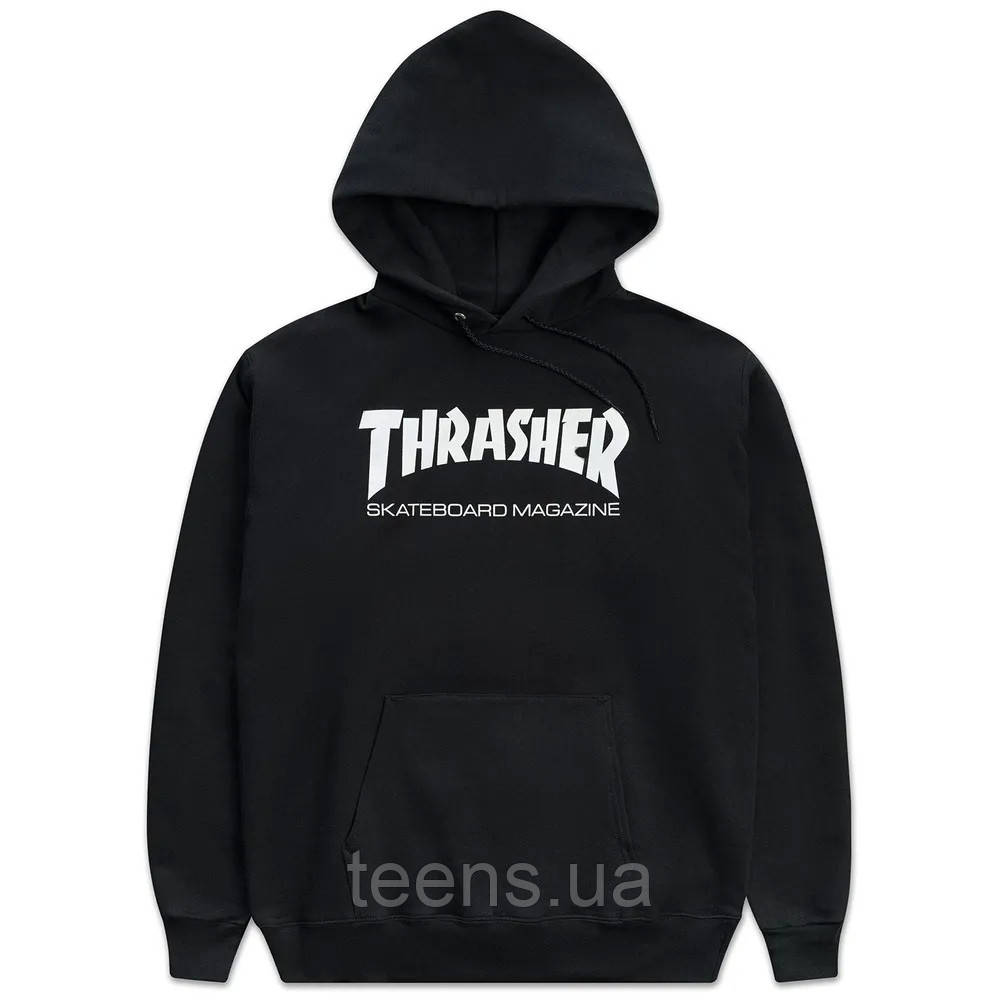 Толстовка Thrasher чоловіча | жіноча чорна — худі з капюшоном Трешер — весна | літо | осінь — S M L XL XXL |