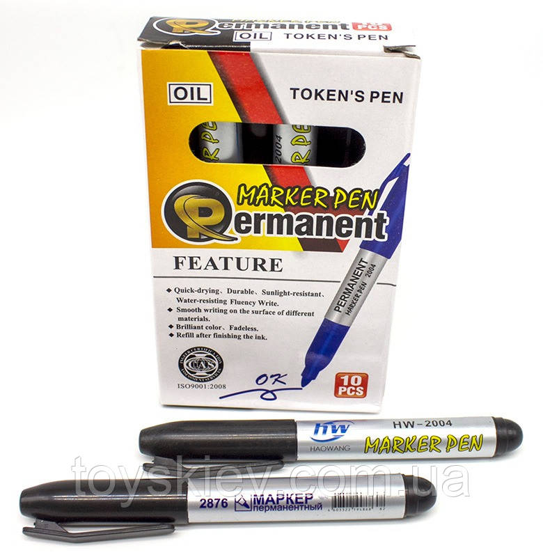 2004 Маркер перманентний, 2мм, чорний, круглий, фото 1